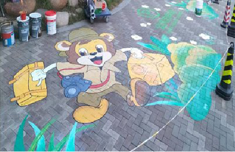 陇川夏季画地面彩绘会遇到的问题