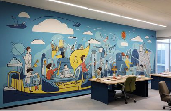 陇川办公室墙绘的特点。
