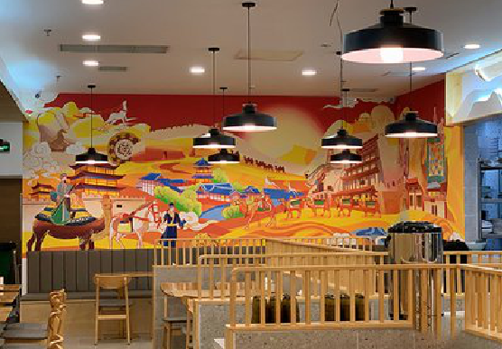 陇川商业空间彩绘介绍。