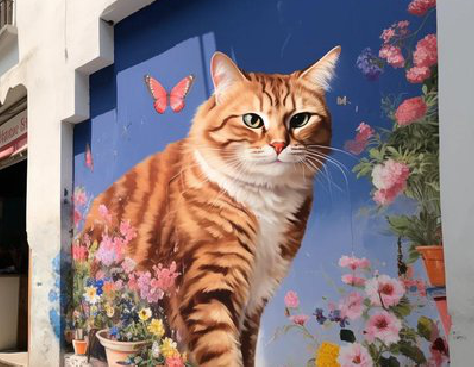 陇川自己绘制有个性的手绘墙